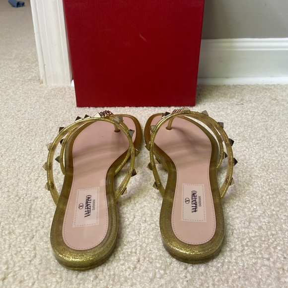 Valentino Rockstud Glitter PVC Thong Sandals - Picture 7 of 11
